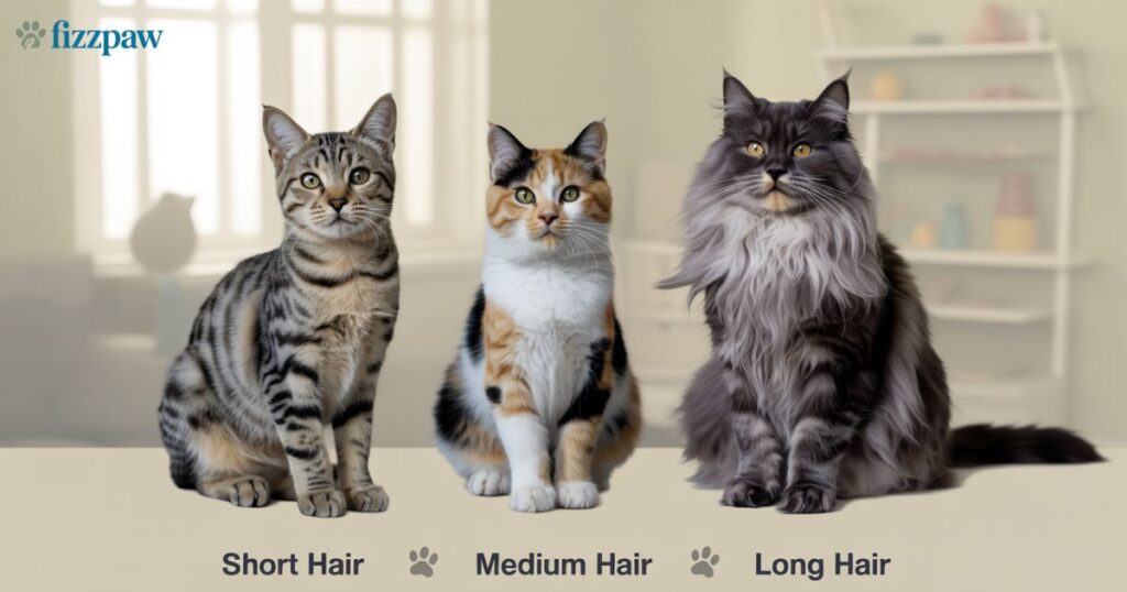 cat hair lenght chart short medium and long Hair
